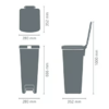 Papelera STEPUP con Pedal 40L Gris